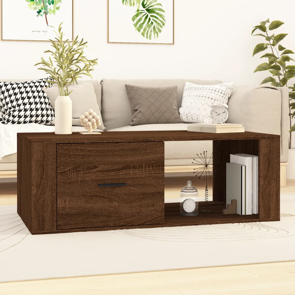 vidaXL Salontafel 100x50,5x35 cm bewerkt hout wit
