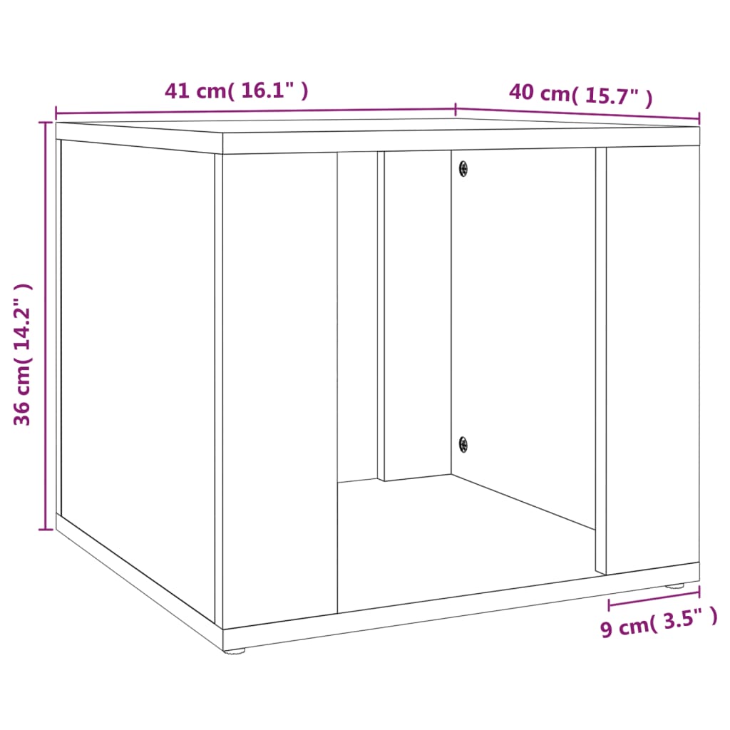 vidaXL Nightstand 41x40x36 cm engineered wood white