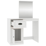 vidaXL Kaptafel met spiegel 90x50x132,5 cm bewerkt hout wit