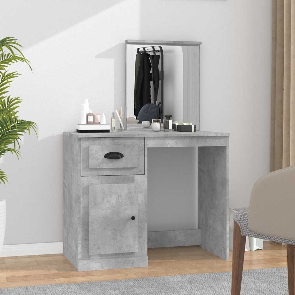 vidaXL Kaptafel met spiegel 90x50x132,5 cm bewerkt hout wit