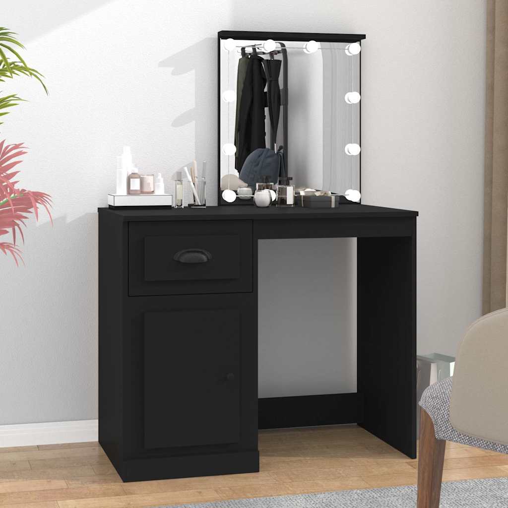 vidaXL Kaptafel met spiegel 90x50x132,5 cm bewerkt hout wit