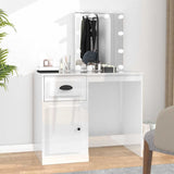 vidaXL Kaptafel met spiegel 90x50x132,5 cm bewerkt hout wit