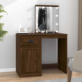 vidaXL Kaptafel met spiegel 90x50x132,5 cm bewerkt hout wit