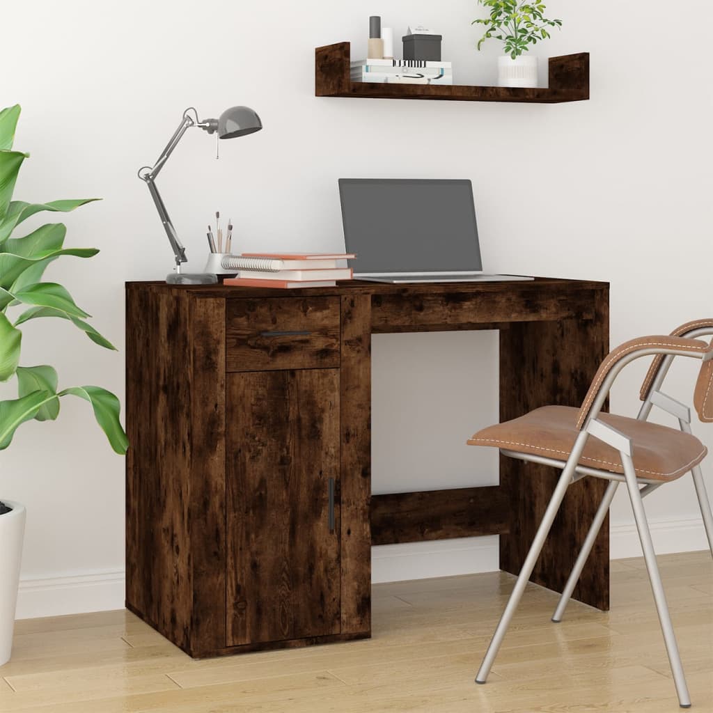 vidaXL Bureau 100x49x75 cm bewerkt hout wit