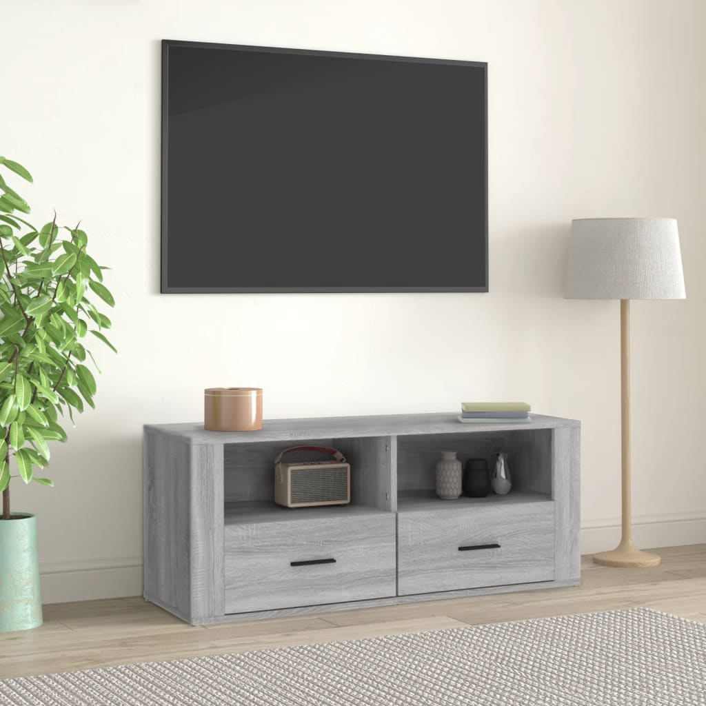 vidaXL Tv-meubel 100x35x40 cm bewerkt hout wit