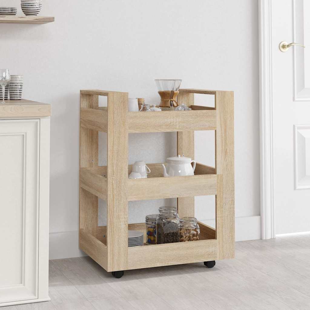 vidaXL Keukentrolley 60x45x80 cm bewerkt hout wit