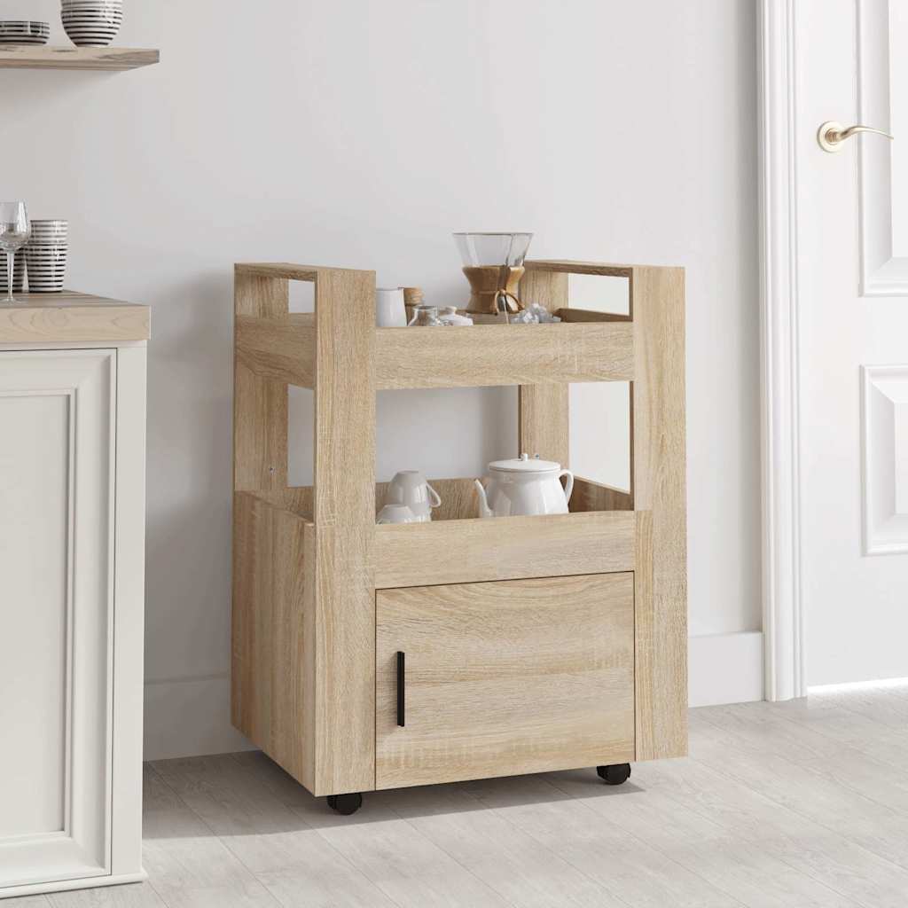 vidaXL Keukentrolley 60x45x80 cm bewerkt hout wit