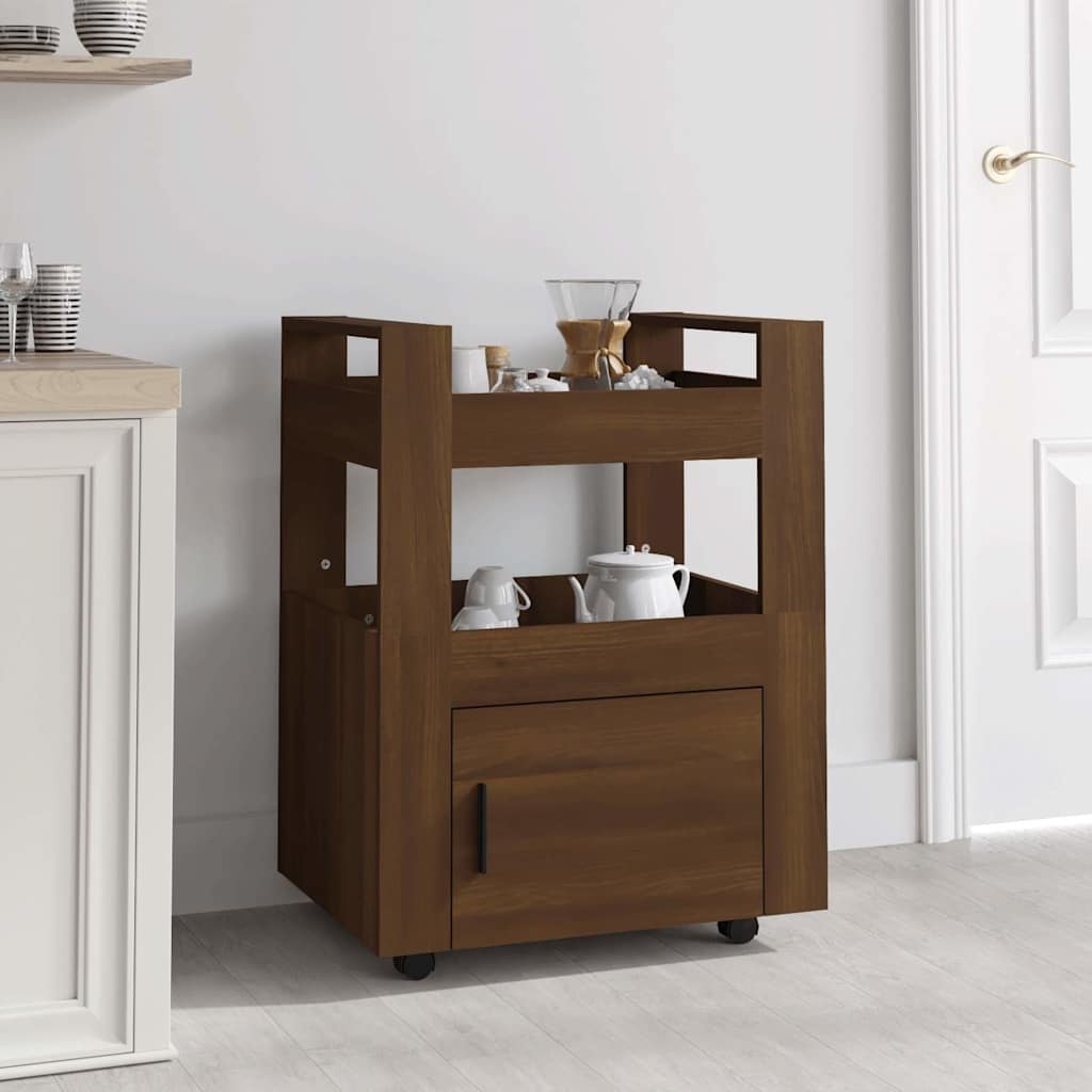 vidaXL Keukentrolley 60x45x80 cm bewerkt hout wit