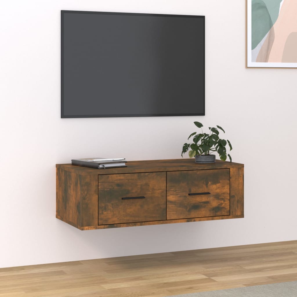 vidaXL Tv-hangmeubel 80x36x25 cm bewerkt hout wit