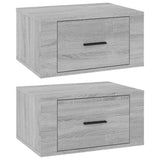 vidaXL Nachtkastje wandgemonteerd 50x36x25 cm wit
