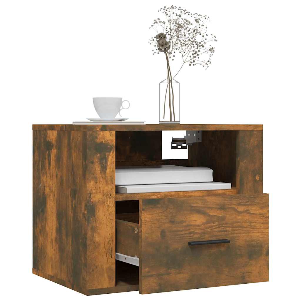 vidaXL Nachtkastje wandgemonteerd 50x36x40 cm wit