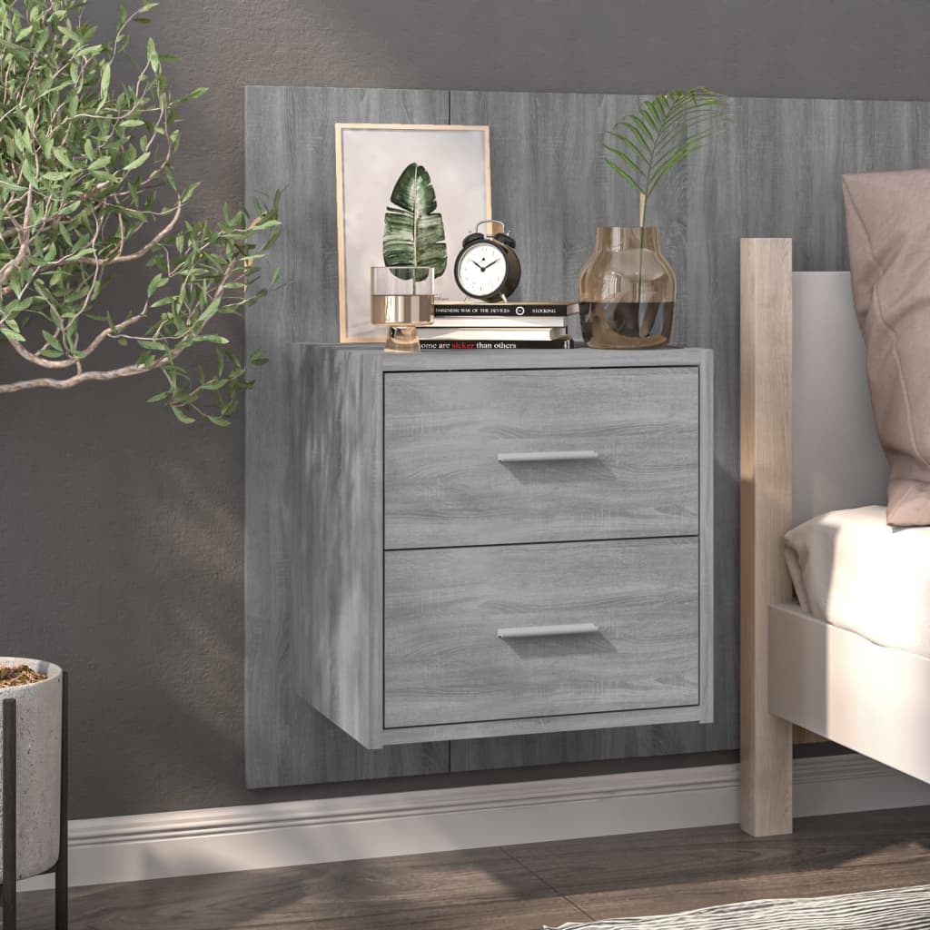 vidaXL Wall-Mounted Nightstand White