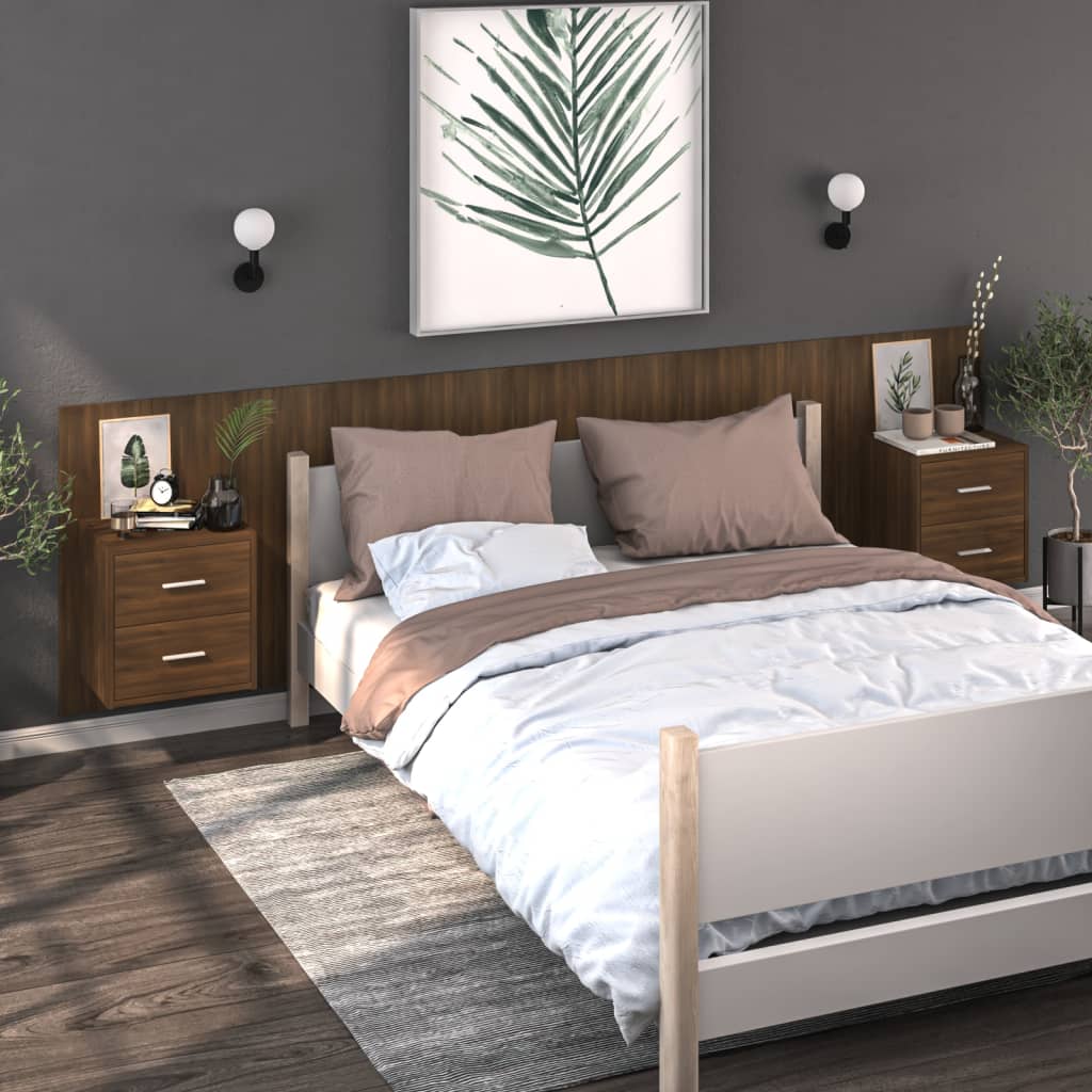 vidaXL Wall-Mounted Nightstand White