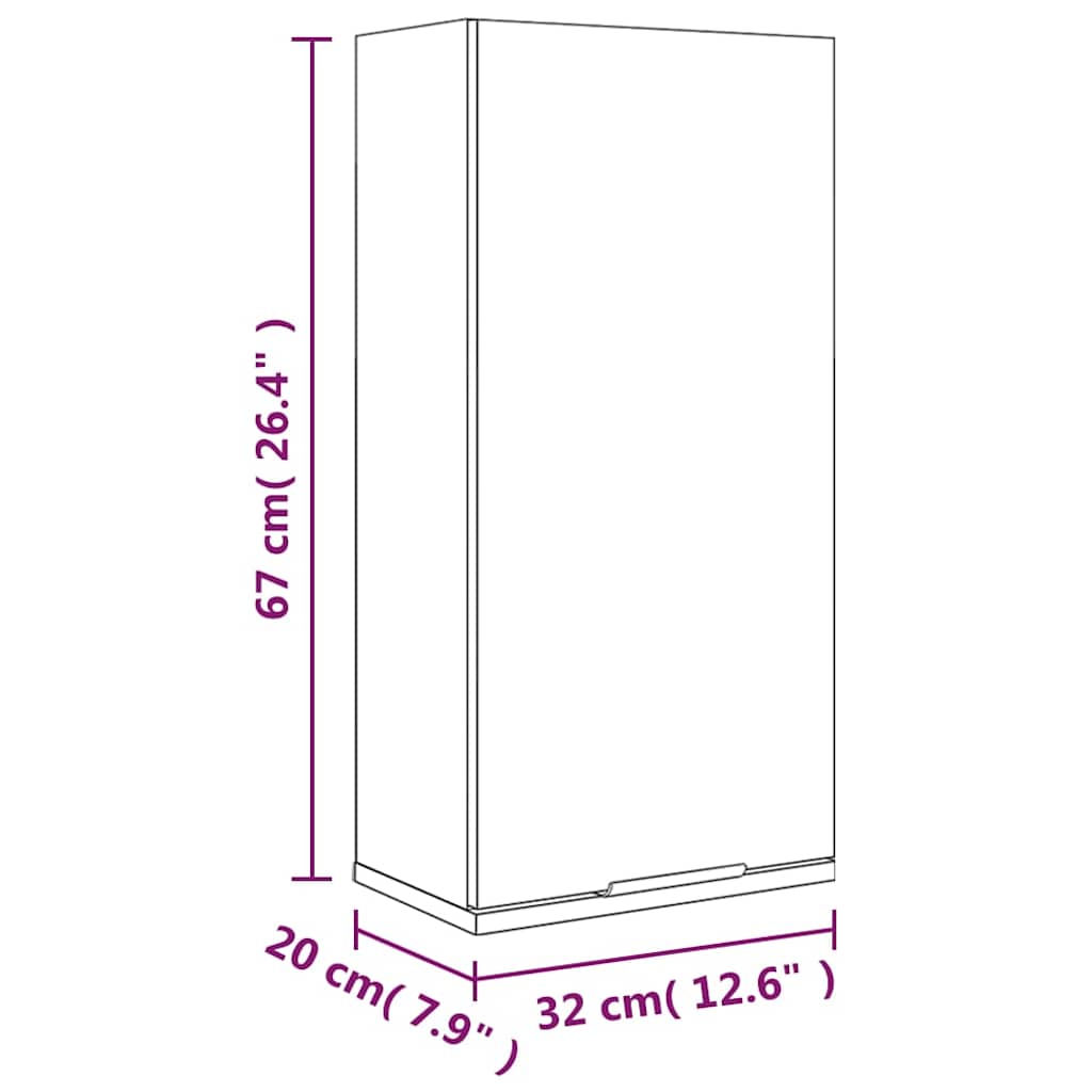 vidaXL Badkamerkast wandgemonteerd 32x20x67 cm wit