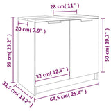 vidaXL Bathroom Cabinet 64.5x33.5x59 cm Engineered Wood White