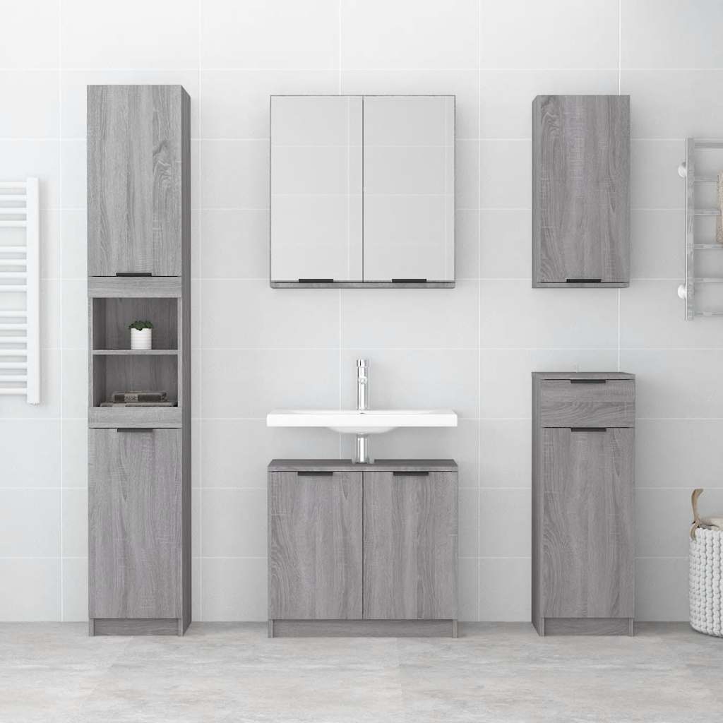 vidaXL Bathroom Cabinet 64.5x33.5x59 cm Engineered Wood White