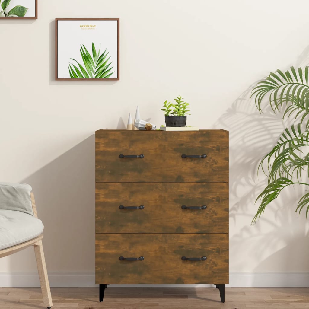 vidaXL Dressoir 69,5x34x90 cm bewerkt hout wit