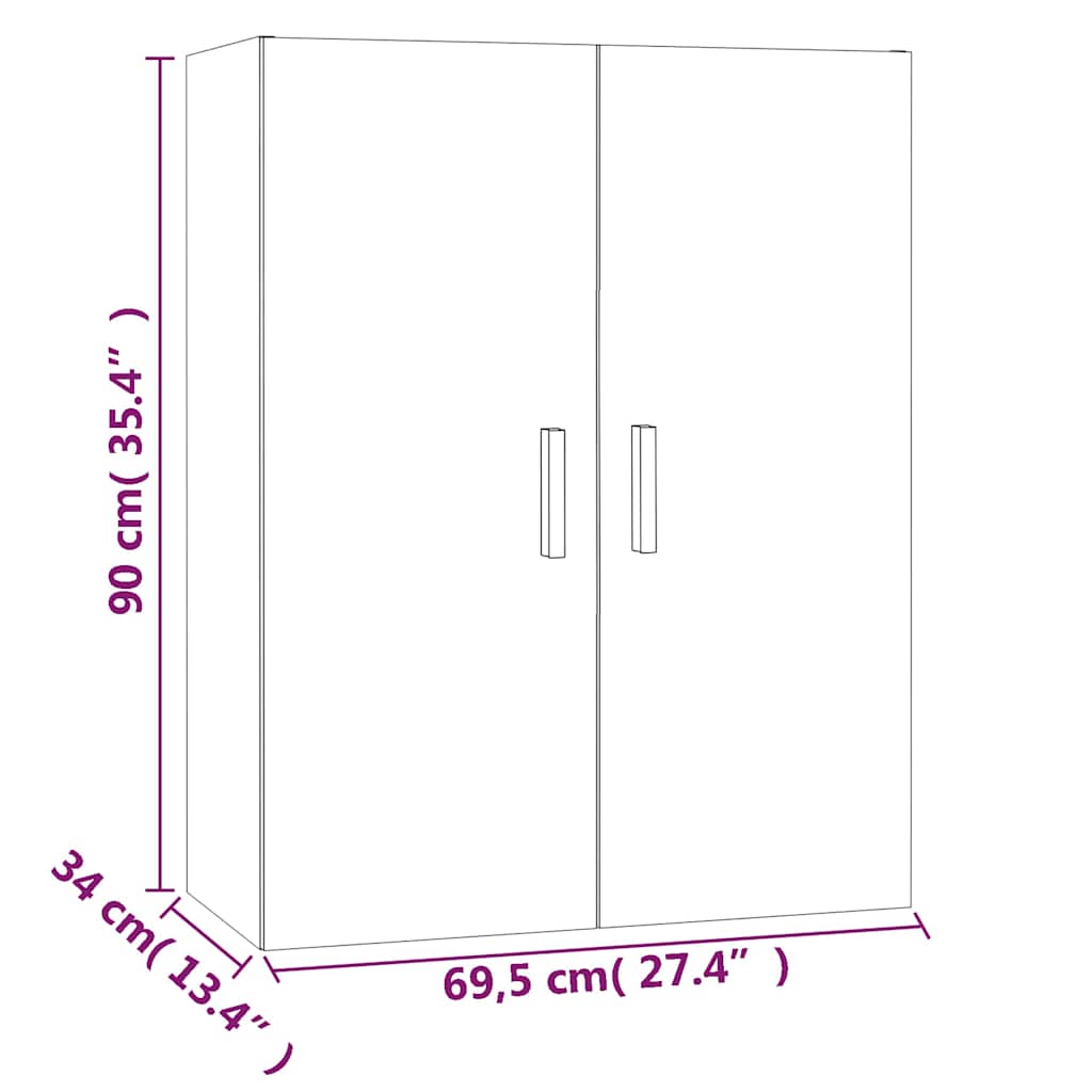 vidaXL Bovenkast 69,5x34x90 cm zwart