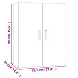 vidaXL Bovenkast 69,5x34x90 cm zwart