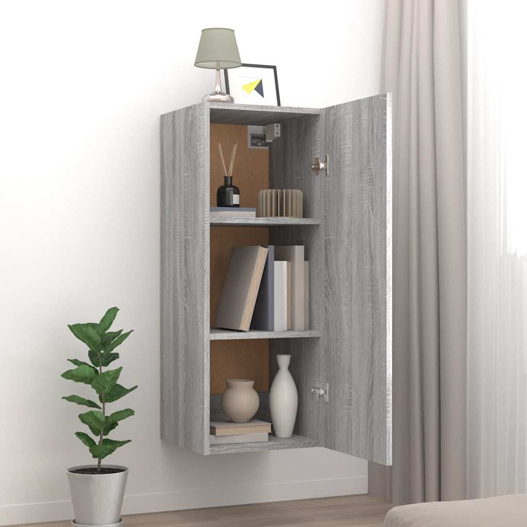 vidaXL Wall cabinet 34.5x34x90 cm engineered wood concrete grey
