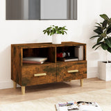 vidaXL Tv-meubel 80x36x50 cm bewerkt hout zwart