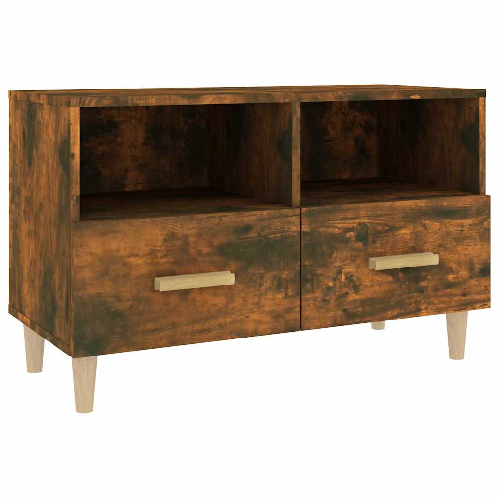 vidaXL Tv-meubel 80x36x50 cm bewerkt hout zwart