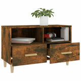 vidaXL Tv-meubel 80x36x50 cm bewerkt hout zwart