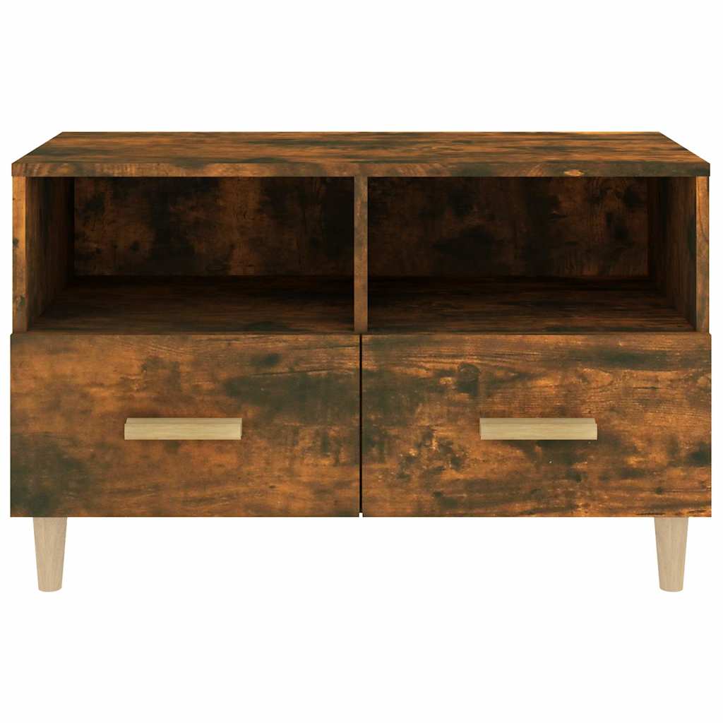 vidaXL Tv-meubel 80x36x50 cm bewerkt hout zwart