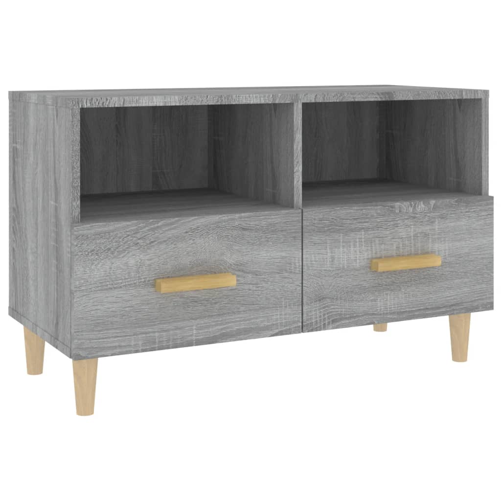 vidaXL Tv-meubel 80x36x50 cm bewerkt hout zwart