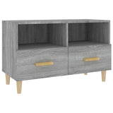 vidaXL Tv-meubel 80x36x50 cm bewerkt hout zwart