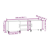 vidaXL Tv-meubel 150x30x50 cm bewerkt hout bruin eikenkleur