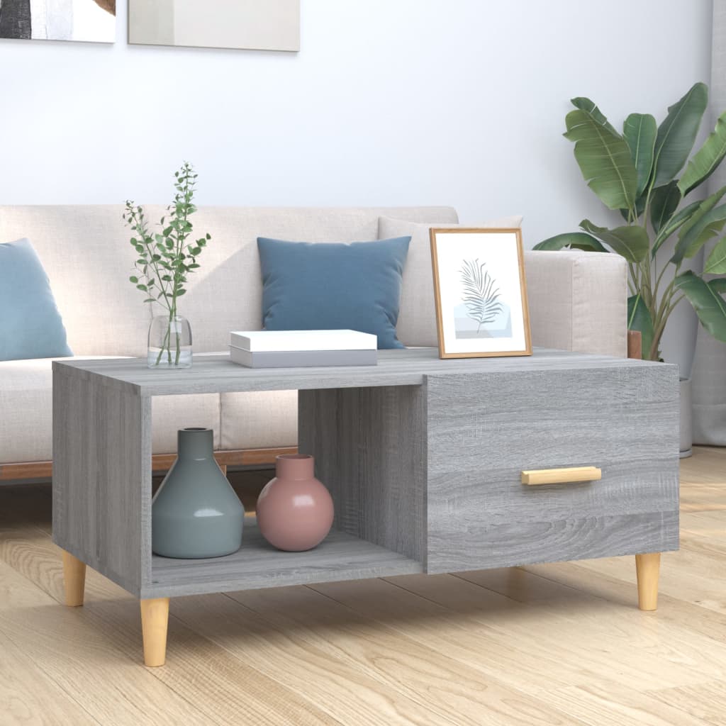 vidaXL Salontafel 89,5x50x40 cm bewerkt hout wit