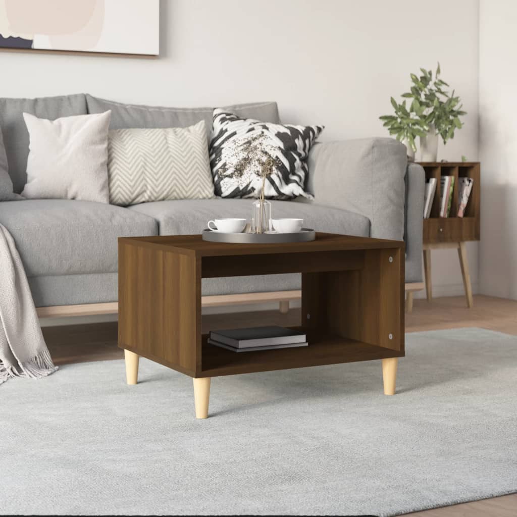 vidaXL Salontafel 60x50x40 cm bewerkt hout zwart