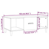 vidaXL Coffee Table 102x50x40 cm Engineered Wood White