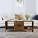 vidaXL Salontafel 102x50x40 cm bewerkt hout wit