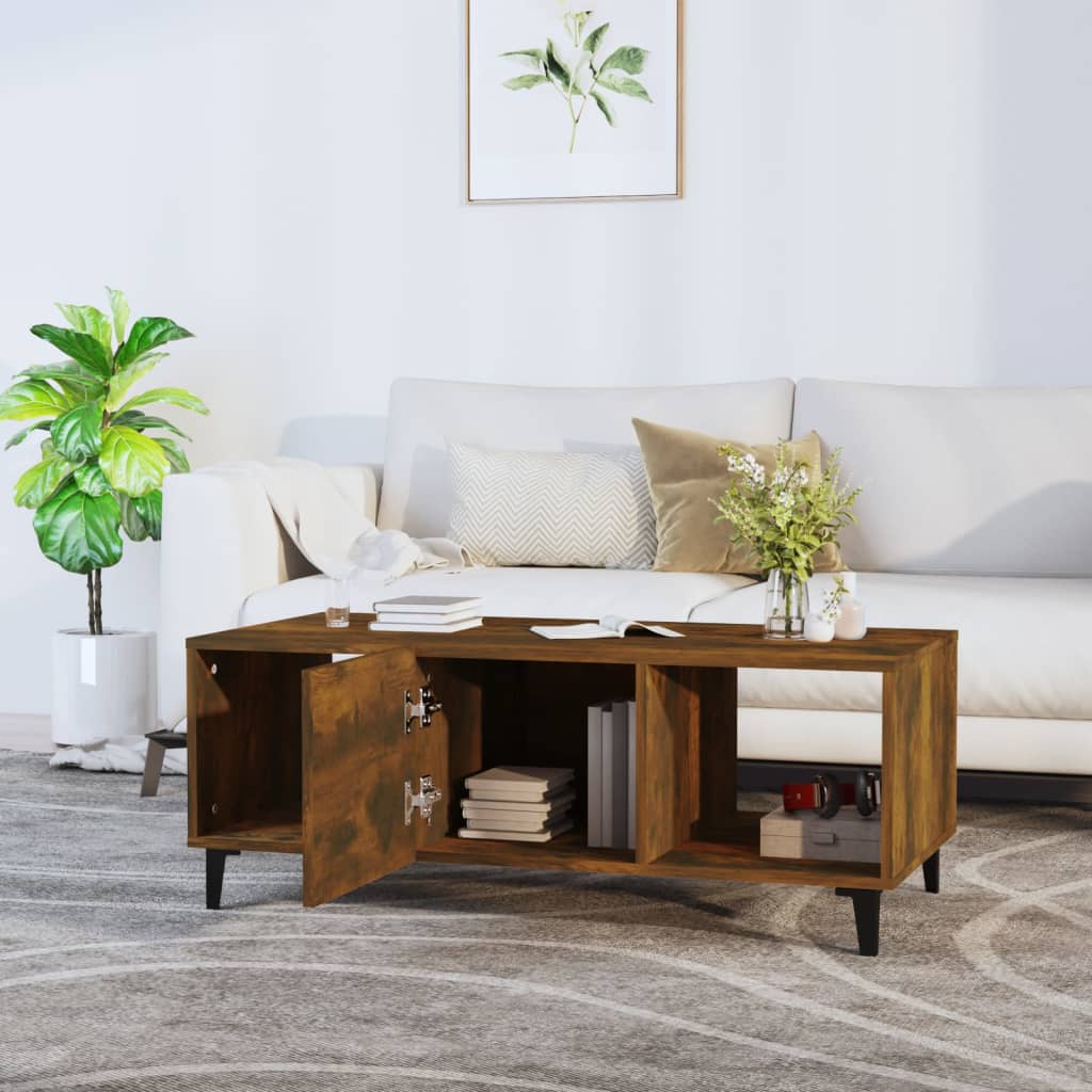 vidaXL Salontafel 102x50x40 cm bewerkt hout wit