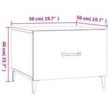 vidaXL Coffee Table with Metal Legs 50x50x40 cm White