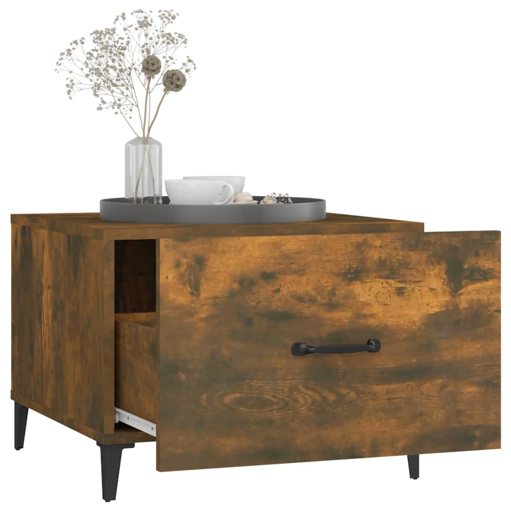 vidaXL Coffee Table with Metal Legs 50x50x40 cm White