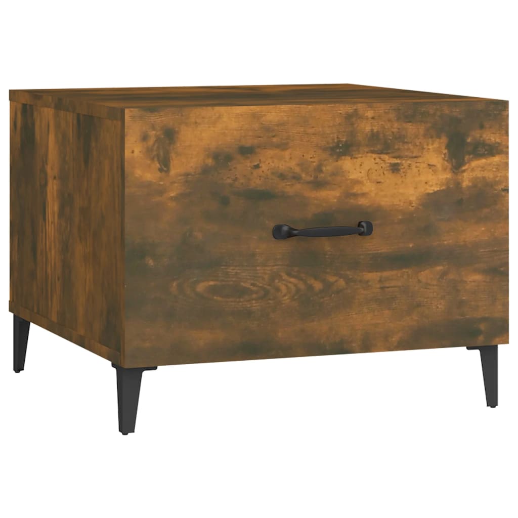 vidaXL Coffee Table with Metal Legs 50x50x40 cm White