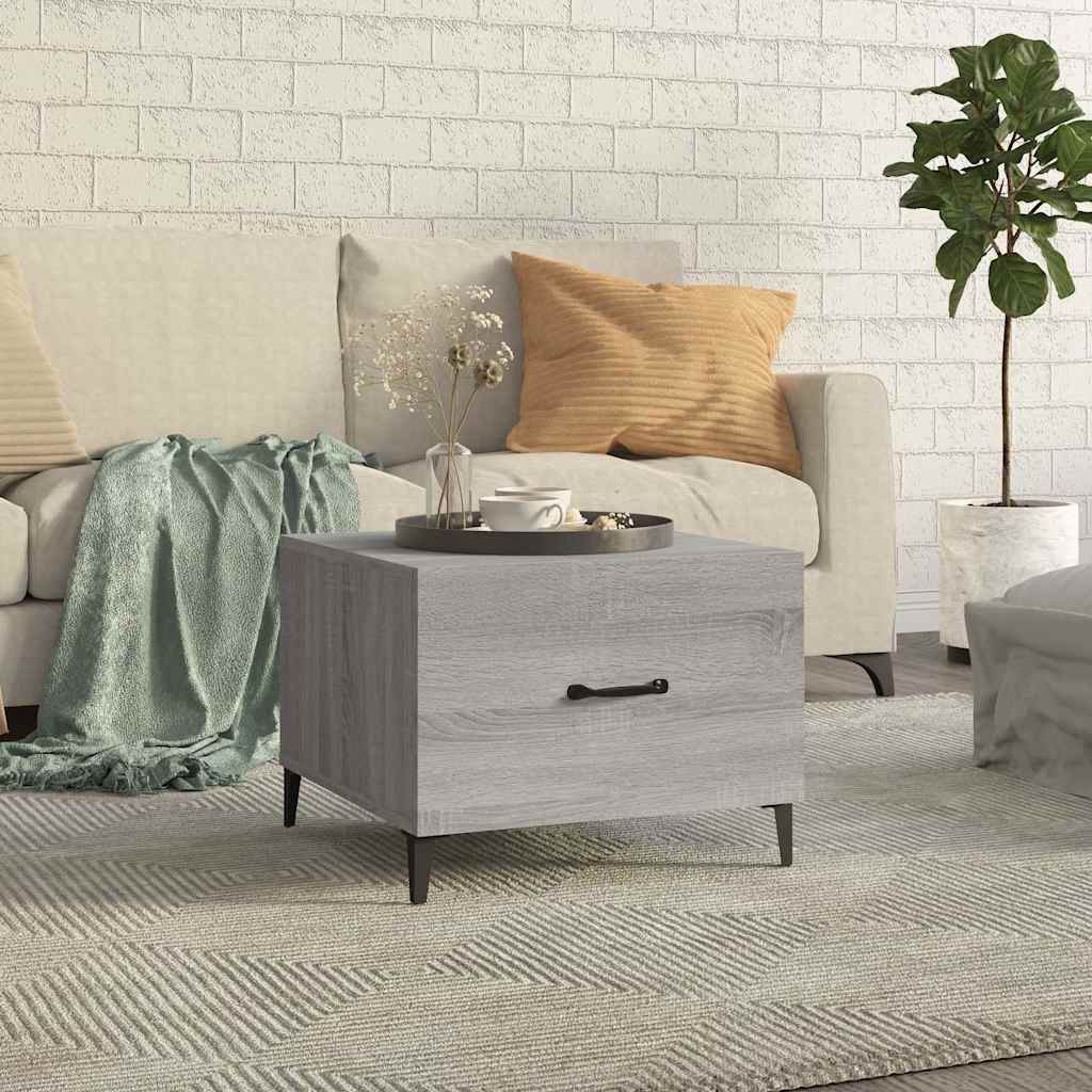 vidaXL Coffee Table with Metal Legs 50x50x40 cm White