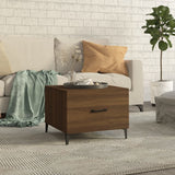 vidaXL Coffee Table with Metal Legs 50x50x40 cm White