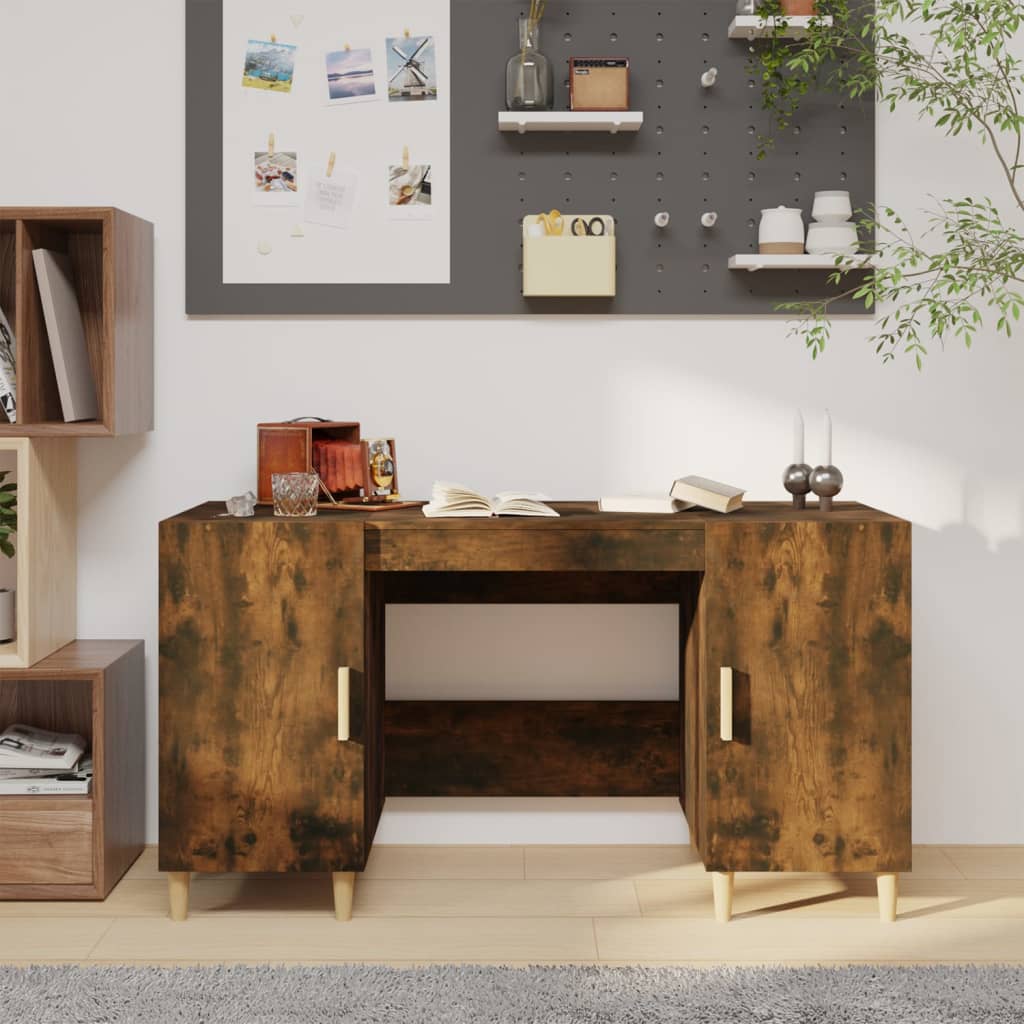 vidaXL Bureau 140x50x75 cm bewerkt hout wit