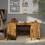 vidaXL Bureau met opslag Oudhout 140 x 50 x 75 cm Bewerkt hout