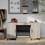 vidaXL Bureau met opslag Oudhout 140 x 50 x 75 cm Bewerkt hout