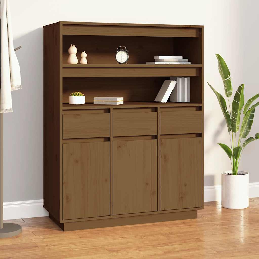 vidaXL Highboard 89x40x116.5 cm solid pine wood