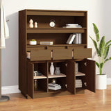 vidaXL Highboard 89x40x116.5 cm solid pine wood