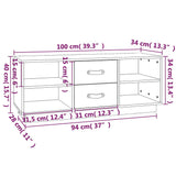 vidaXL Tv-meubel 100x34x40 cm massief grenenhout