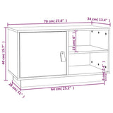 vidaXL Tv-meubel 70x34x40 cm massief grenenhout wit
