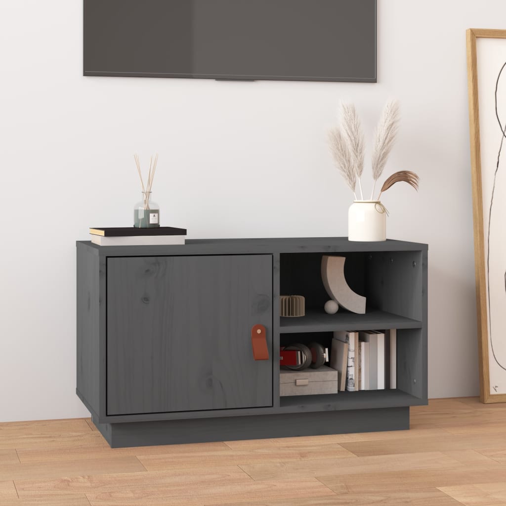 vidaXL Tv-meubel 70x34x40 cm massief grenenhout wit
