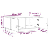 vidaXL Coffee Table 80x50x35 cm Solid Pinewood